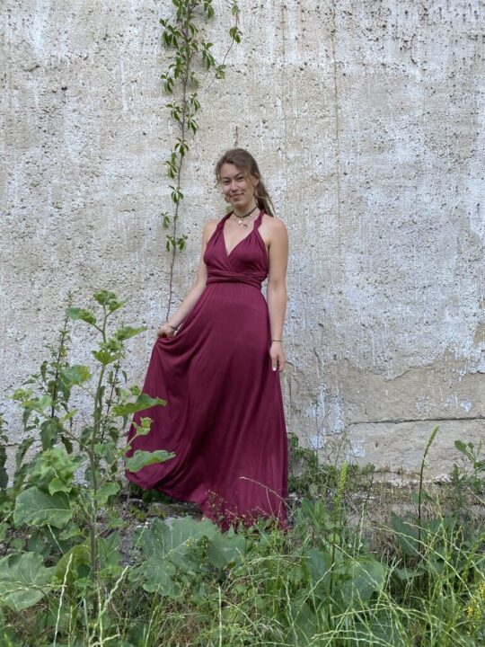 Maxikleid „Lina“ Viskosejersey - bordeaux