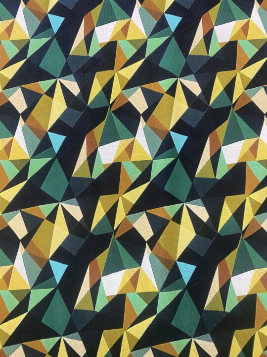 Stoff mit grün gelben geometrischen Muster