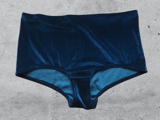 Curvy Slip „Miss Mukki“ Samt - petrol